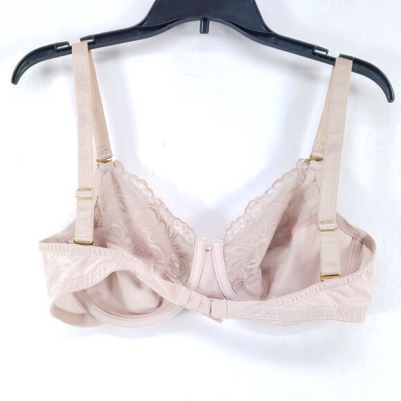 Glamorise Convertible Racerback Lace Bra Size 40B Nude Adjustable Straps - Picture 2 of 6